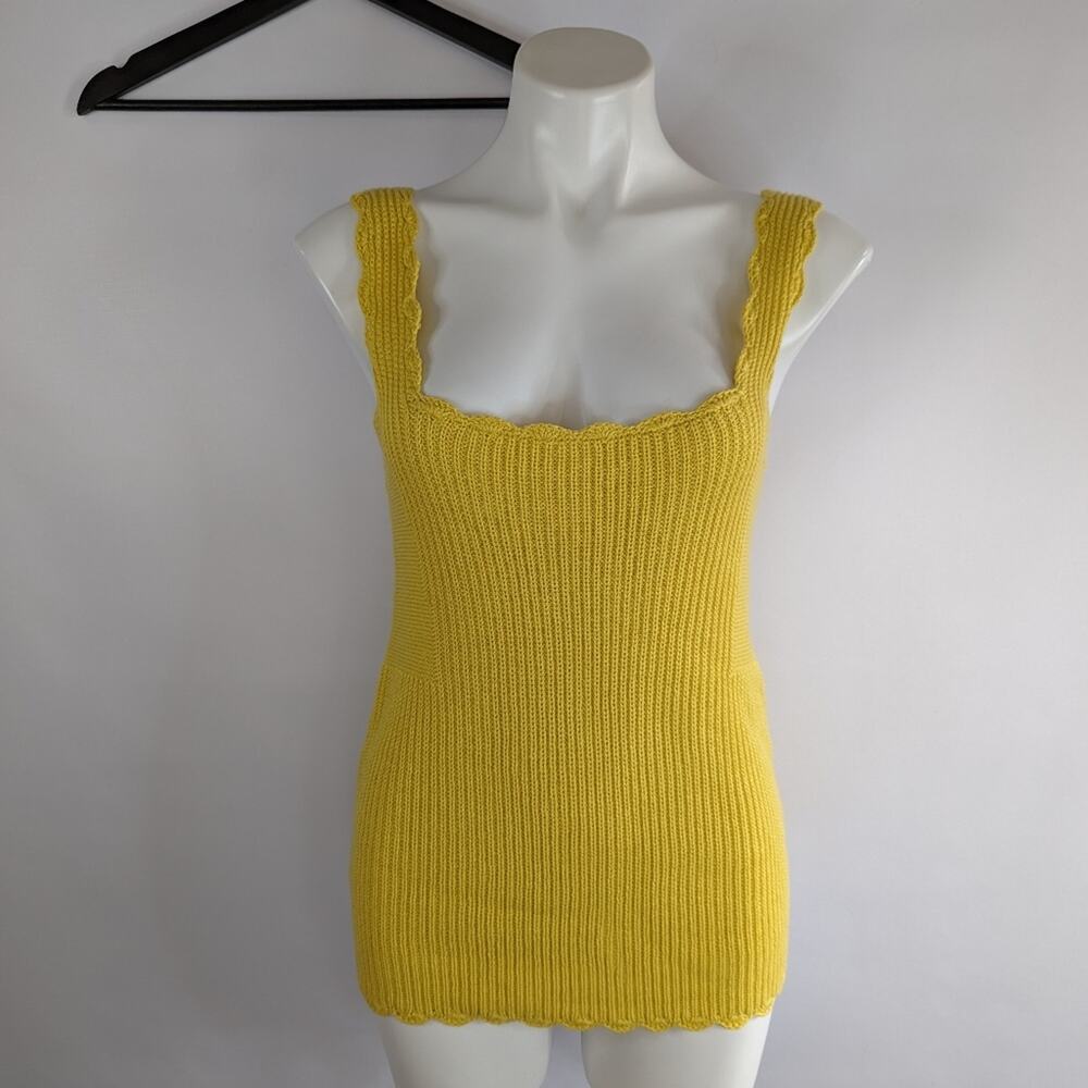 Moth Mustard Sweater Tank Top Xsmall